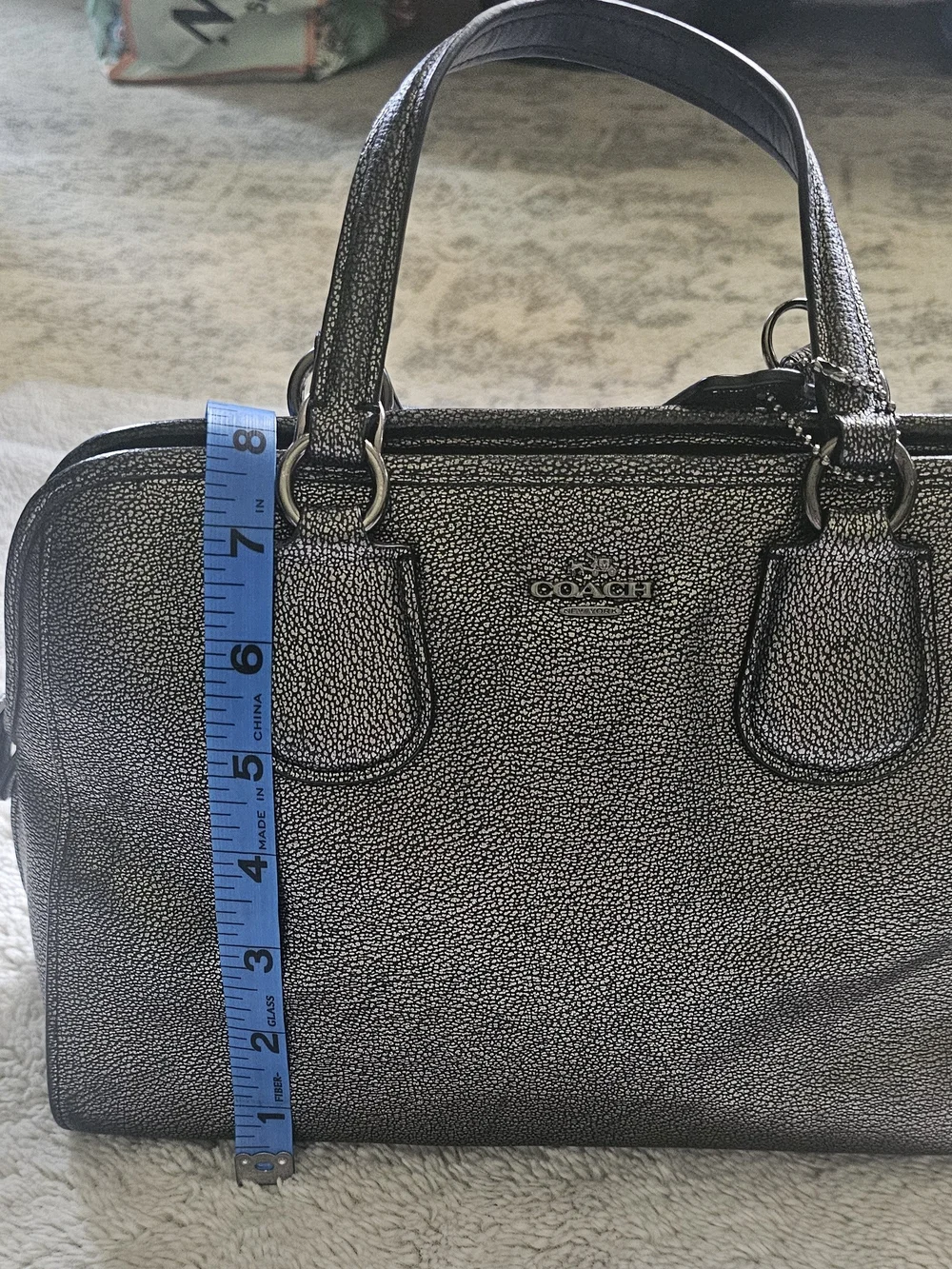 Coach Pebble Leather Gunmetal Nolita Satchel